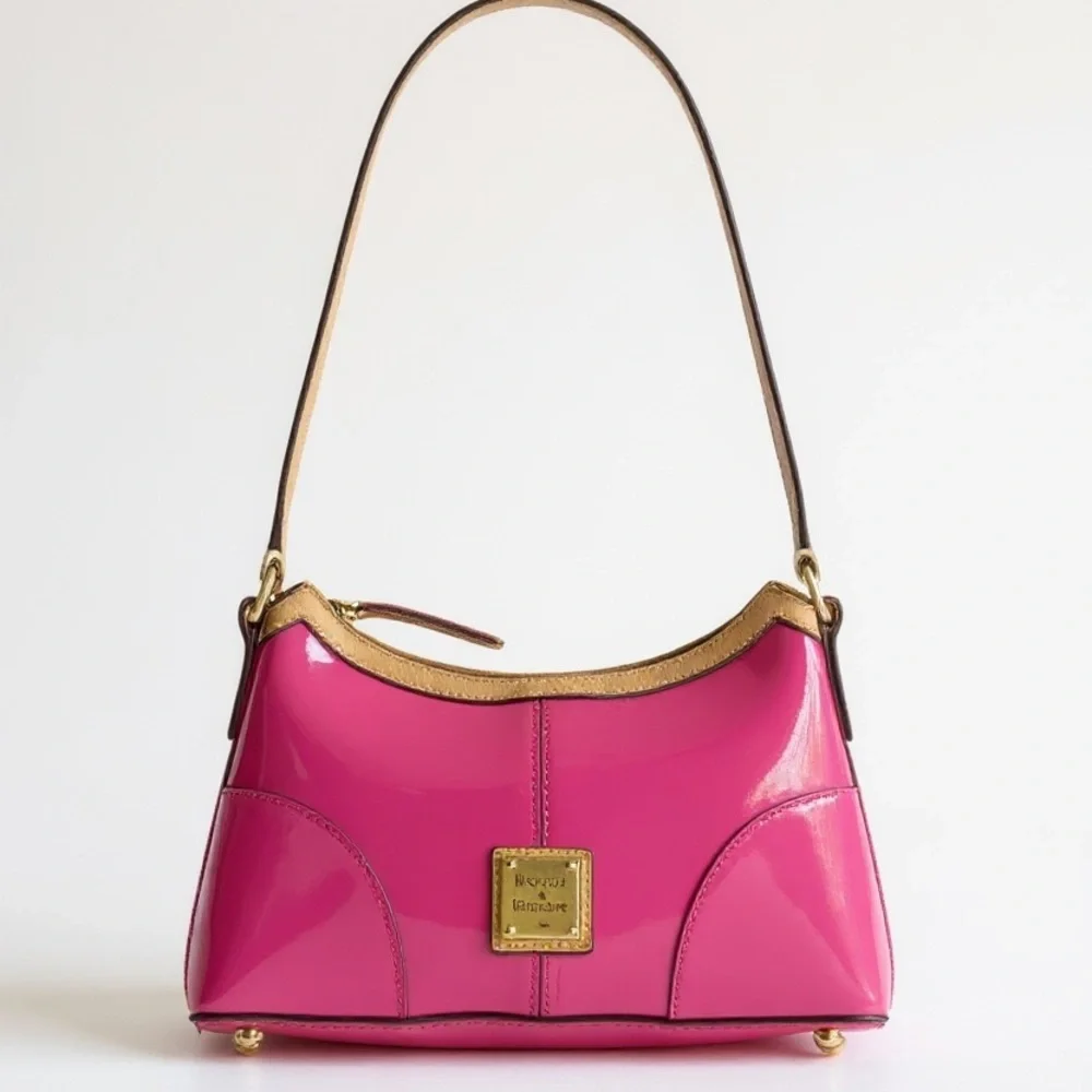 Dooney‎ & Bourke Pink Shoulder Bag with Gold Trim